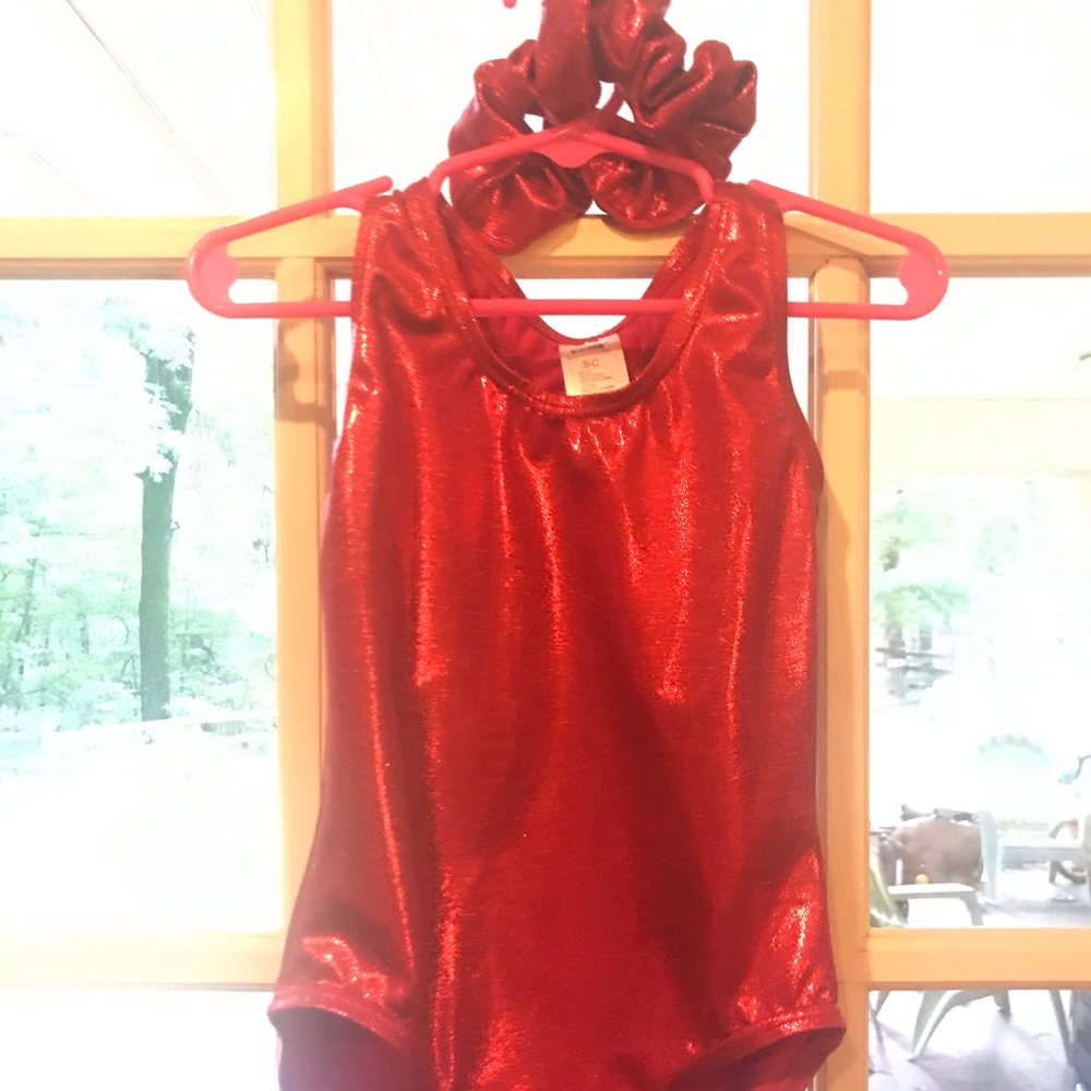 Child’s Small Red Glitter Leotard